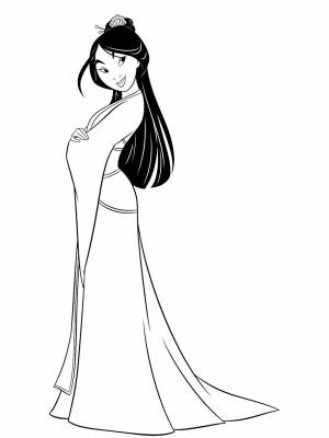 Раскраска Мулан   в формате