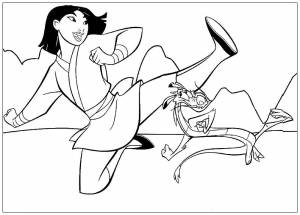 Раскраска Мулан