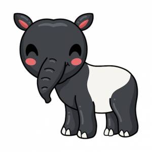 Тапир животных мультфильм цветной клипарт иллюстрация