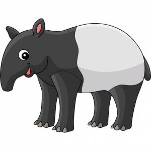 Тапир животных мультфильм цветной клипарт иллюстрация