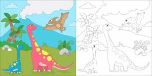 Раскраска бронтозавр