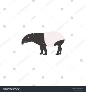 Malayan Tapir Asian Tapir Side View