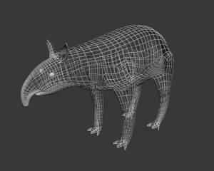 Малайский тапир 3D Модель $5
