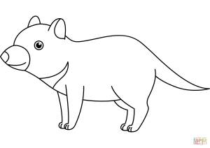 Раскраска Симпатичный тасманский дьявол