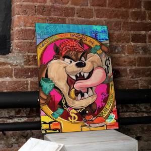 Стрит арт, граффити Тасманский дьявол на холсте