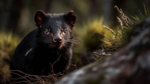 Тасманский дьявол замечен в лесу