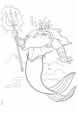 Раскраски нептун морской царь