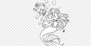 Ариэль Себастьян Кинг Тритон Книжка-раскраска Рисунок, камбала Русалочка, белый, ребенок, млекопитающее png