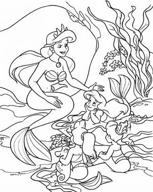 Русалочка ариель раскраска