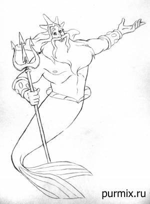 Как нарисовать царя Тритона поэтапно 3 урока