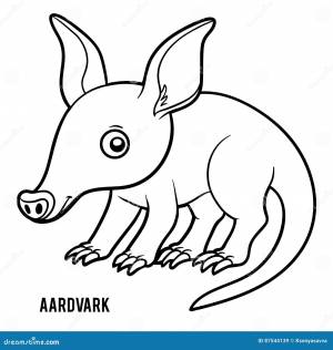 Книжка-раскраска, трубкозуб Иллюстрация вектора