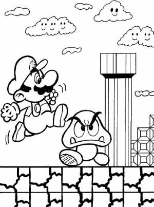 Pаскраска Super Mario Bros 153581