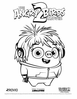 Раскраска для девочек Angry Birds 2 в кино свинка Кортни