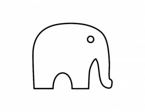 Раскраски ник, Раскраска Слоник контуры слона для вырезания