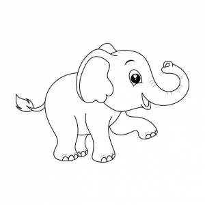 раскраски слона для детей нарисованная рукой иллюстрация контура слона