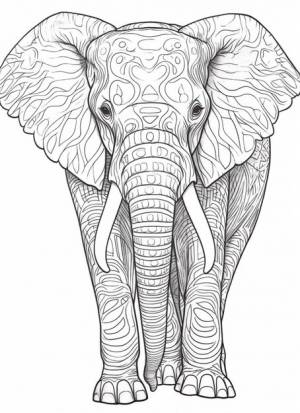 раскраски слона с замысловатыми узорами, генерирующим ии