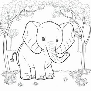 Раскраски для детей слон раскраски для детей генеративный ай