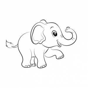 раскраски слона для детей нарисованная рукой иллюстрация контура слона