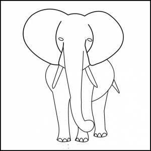 Милый слон раскраски для детей