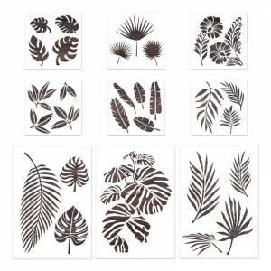 9X гибкие травяные растения трафареты цветочные листья шаблоны для художественных проектов DIY