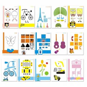 Трафареты для 3d-ручки, 20 листов, 40 шаблонов, с прозрачной пластиной