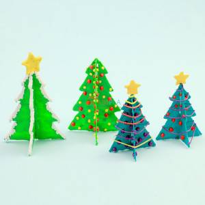 Новогодние ёлочки- шаблон трафарет для 3Д ручки