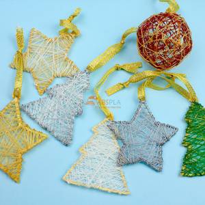 Новогодние украшения на ёлку- шаблон трафарет для 3Д ручки