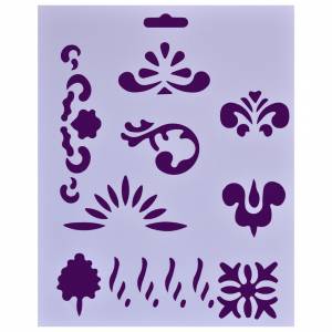 Трафарет пластиковый “Растительный орнамент”, 25,5х20,5см