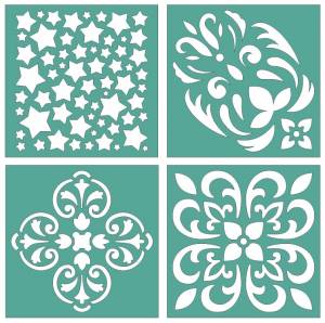 Набор трафаретов для декупажа «Узоры» размер 14х14 см; 4 шт
