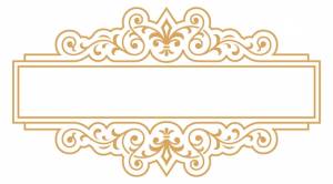 Золотой прямоугольный шаблон монограммы орнамент premium line