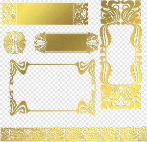 Рамки, Модерн, Золотая фольга, Рамки из золотой фольги, Границы, Теги, Этикетки, Орнамент, Процветать, Шаблон, png