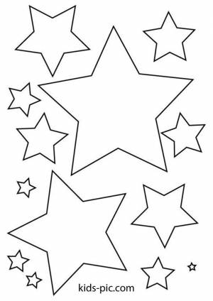 шаблоны звезд разных размеров для вырезания из бумаги