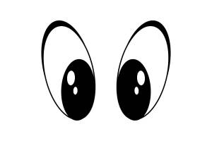 Трафарет глаза мультяшные