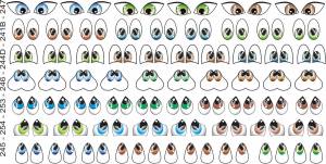 Трафарет глаза мультяшные