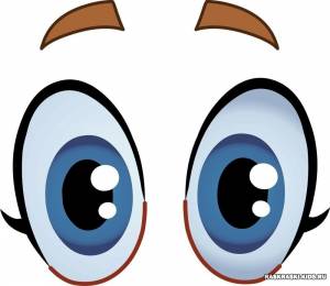 Трафарет глаза мультяшные