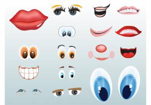 Мультяшные глаза и губы