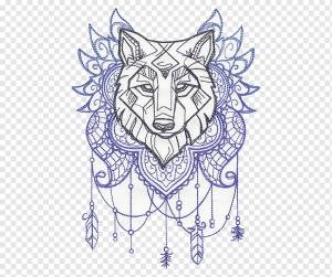 Серый волк рисунок трафарет пряжи рисунок, волк рисунок, животные, геометрический рисунок, симметрия png