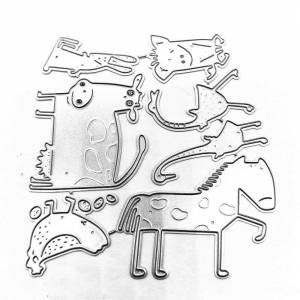 Семь животных, корова и осел, дизайн, металлические штампы, сделай сам, скрапбукинг, тиснение, трафарет, бумага, шаблон для альбома