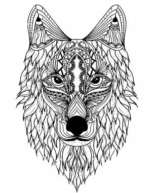 Раскраска антистресс сказочный волк