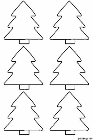 Раскраска Несколько трафаретов елки