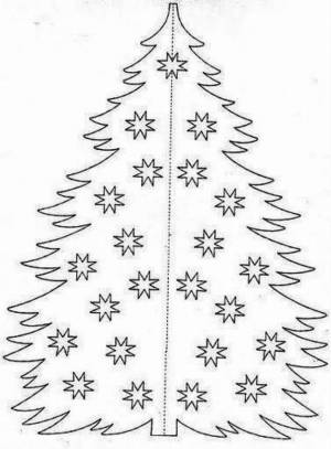 Трафареты елки на окно Новый год