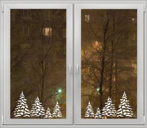 Трафарет Katrin craft Новый год Елки 40х27см, для окон и для стен