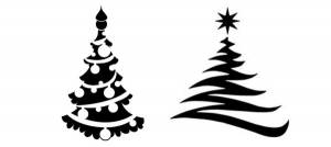 Картинки на окна елки и снег