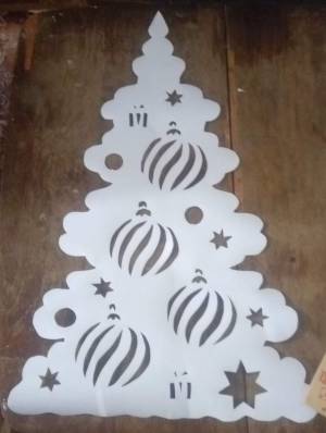 Елка трафарет на окно