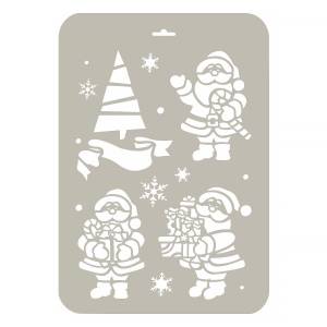 Трафарет-Дизайн Трафарет новогодний 31 x 22 см Дед морозы и елка НГП-74