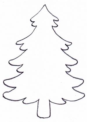 Трафарет елки на открытку