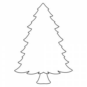 Раскраска Шаблон елки для дошкольников