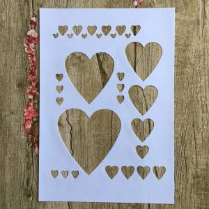 Трафареты формата  29*21 см в форме сердца, «сделай сам», настенная живопись, раскраска для скрапбукинга, шаблон для рельефная декоративная альбомная Бумага карт