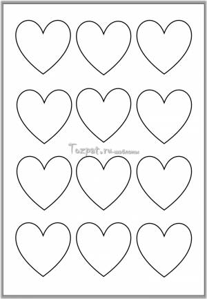 Сердце шаблон для вырезания из бумаги