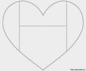 Открытка сердце трафарет